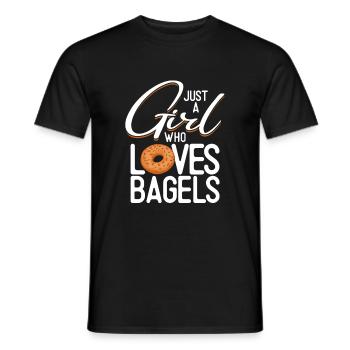 Bagel Gift Funny - Men's T-Shirt - black - Front - AI Model Male 178 light (178cm)
