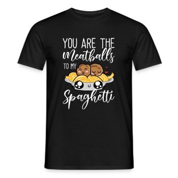 Spaghetti aux boulettes de viande drôle de cadeau italien - T-shirt homme - noir - Devant - AI Model Male 178 light (178cm)