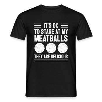 Meatball Spaghetti Lustiges italienisches Geschenk - Männer T-Shirt - Schwarz - Vorne - AI Model Male 178 light (178cm)