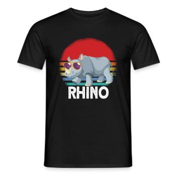 Nashorn Sonnenbrille - Männer T-Shirt - Schwarz - Vorne - AI Model Male 178 light (178cm)