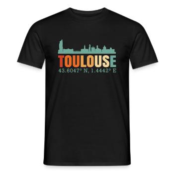 Toulouse Frankreich Skyline - Männer T-Shirt - Schwarz - Vorne - AI Model Male 178 light (178cm)