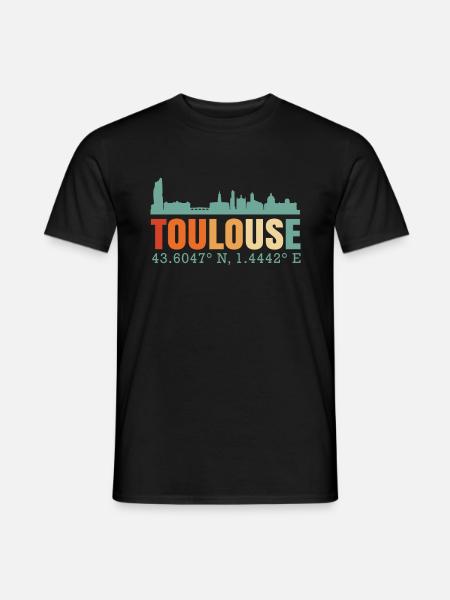 Toulouse France Skyline - T-shirt homme - noir