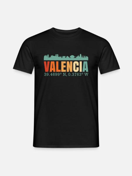 Valencia Spain Skyline - Men's T-Shirt - black