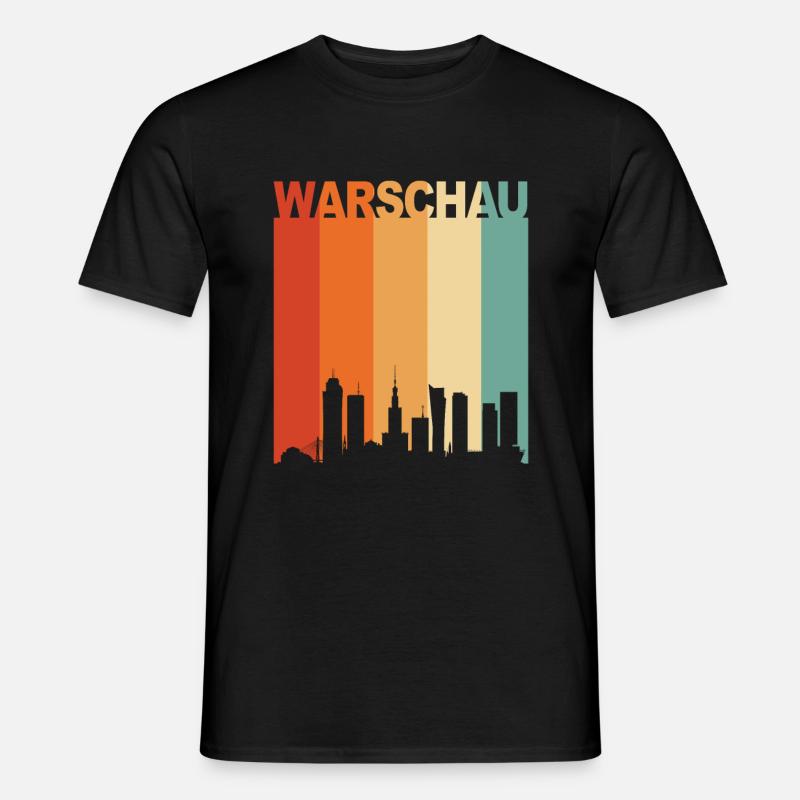 Warschau Polen Skyline - Männer T-Shirt - Schwarz