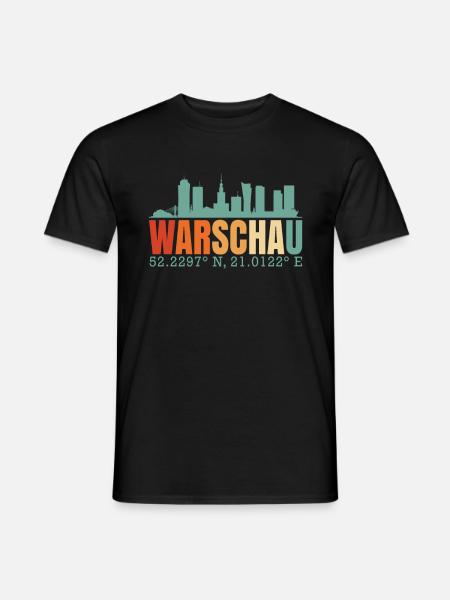 Varsovie Pologne Skyline - T-shirt homme - noir