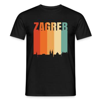 Zagreb Croatie Skyline - T-shirt homme - noir - Devant - AI Model Male 178 light (178cm)