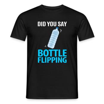 Water Bottel Flipping Gift Bottle - T-shirt homme - noir - Devant - AI Model Male 178 light (178cm)