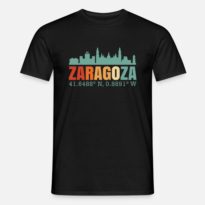 Saragossa Spanien Skyline - Männer T-Shirt - Schwarz