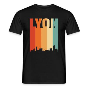 Lyon Frankreich Skyline - Männer T-Shirt - Schwarz - Vorne - AI Model Male 178 light (178cm)