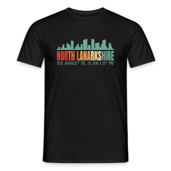 North Lanarkshire Great Britain England Skyline - Men's T-Shirt - black - Front - AI Model Male 178 light (178cm)