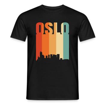 Oslo Norway Skyline - Men's T-Shirt - black - Front - AI Model Male 178 light (178cm)