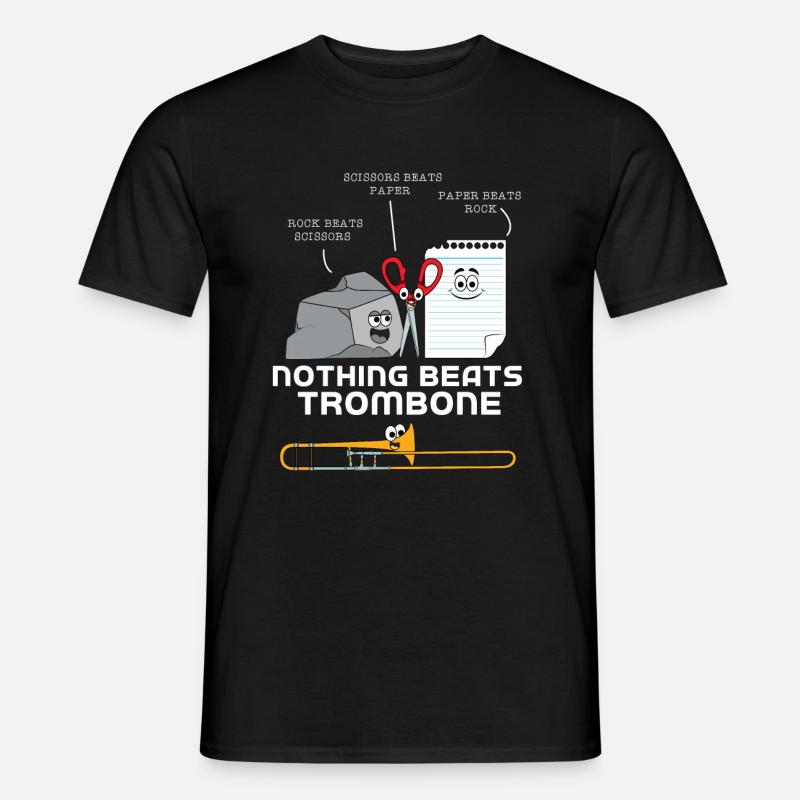 Posaune - Männer T-Shirt - Schwarz