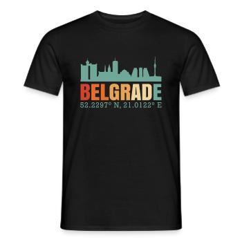Belgrade Serbie Skyline - T-shirt homme - noir - Devant - AI Model Male 178 light (178cm)