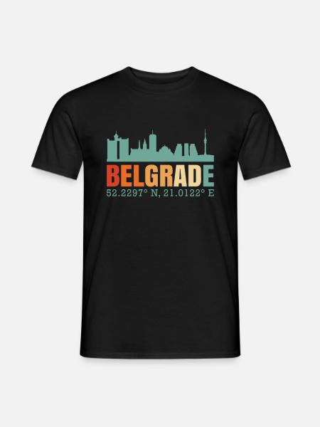 Belgrade Serbie Skyline - T-shirt homme - noir