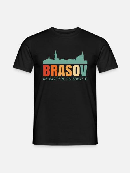 Brasov Romania Skyline - Men's T-Shirt - black