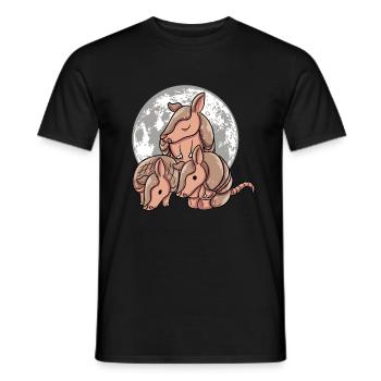 Armadillo Family Moon - Men's T-Shirt - black - Front - AI Model Male 178 light (178cm)