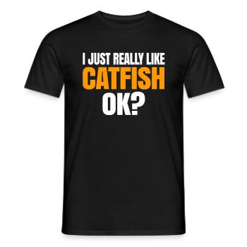 Catfish Fish Fishing Gift - Men's T-Shirt - black - Front - AI Model Male 178 light (178cm)