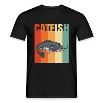 Catfish Fish Fishing Gift - Men's T-Shirt - black - Front - AI Model Male 178 light (178cm)