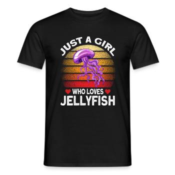 Just a girl who loves jellyfish - Men's T-Shirt - black - Front - AI Model Male 178 light (178cm)