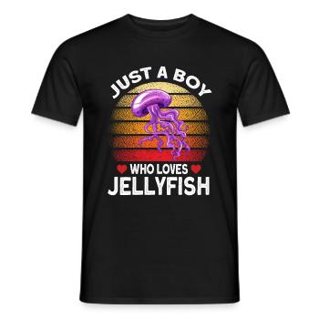 Just a boy who loves jellyfish - Men's T-Shirt - black - Front - AI Model Male 178 light (178cm)