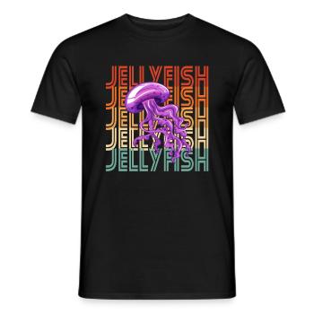 Méduses rétro - T-shirt homme - noir - Devant - AI Model Male 178 light (178cm)