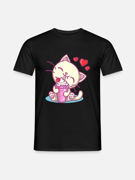 Milchshake Milchdrink Milch Geschenk - Männer T-Shirt - Schwarz