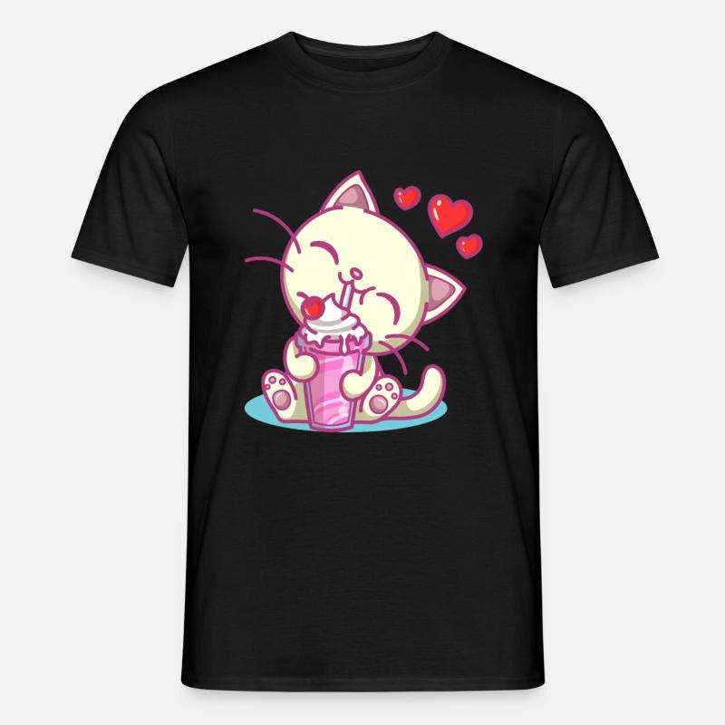 Milchshake Milchdrink Milch Geschenk - Männer T-Shirt - Schwarz