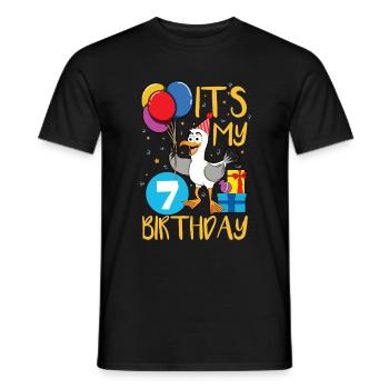 7. Geburtstag - Männer T-Shirt - Schwarz - Vorne - AI Model Male 178 light (178cm)