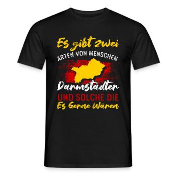 Es Gibt Zwei Arten Von Menschen Darmstädter Und We - Männer T-Shirt - Schwarz - Vorne - AI Model Male 178 light (178cm)