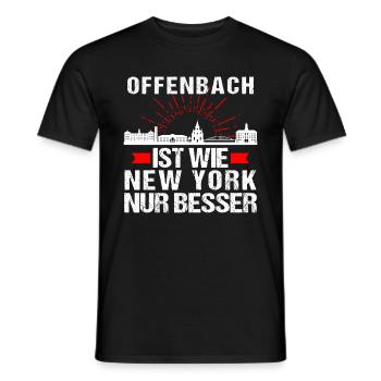 Offenbach Ist Wie New York Nur Besser - Männer T-Shirt - Schwarz - Vorne - AI Model Male 178 light (178cm)