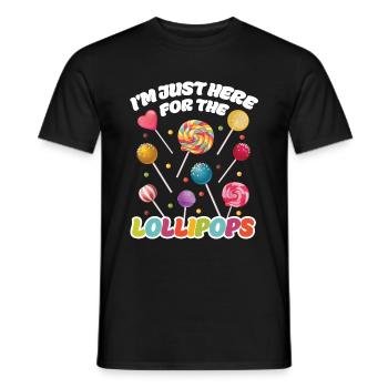 Cadeau de bonbons Lollipop - T-shirt homme - noir - Devant - AI Model Male 178 light (178cm)