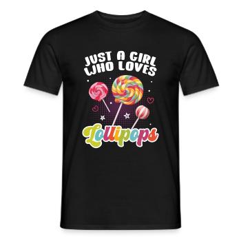 Cadeau de bonbons Lollipop - T-shirt homme - noir - Devant - AI Model Male 178 light (178cm)