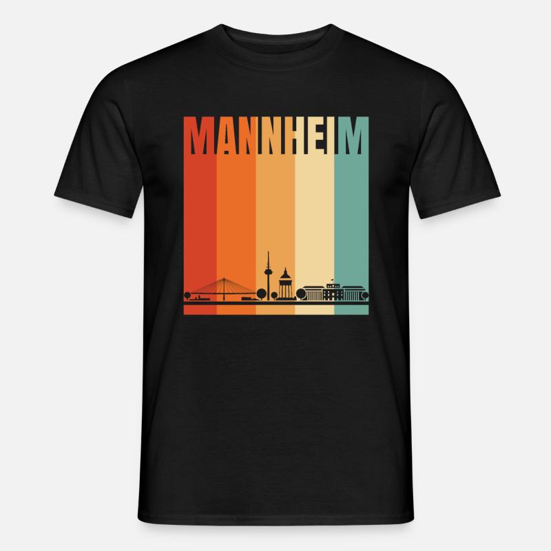Mannheim Skyline - Männer T-Shirt - Schwarz