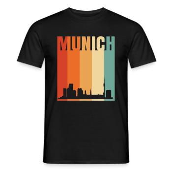 Munich Skyline - Men's T-Shirt - black - Front - AI Model Male 178 light (178cm)