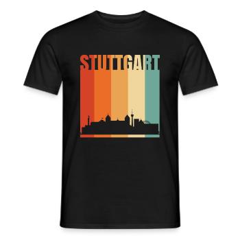 Stuttgart Skyline - Männer T-Shirt - Schwarz - Vorne - AI Model Male 178 light (178cm)