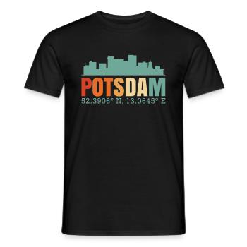 Potsdam Skyline - Men's T-Shirt - black - Front - AI Model Male 178 light (178cm)