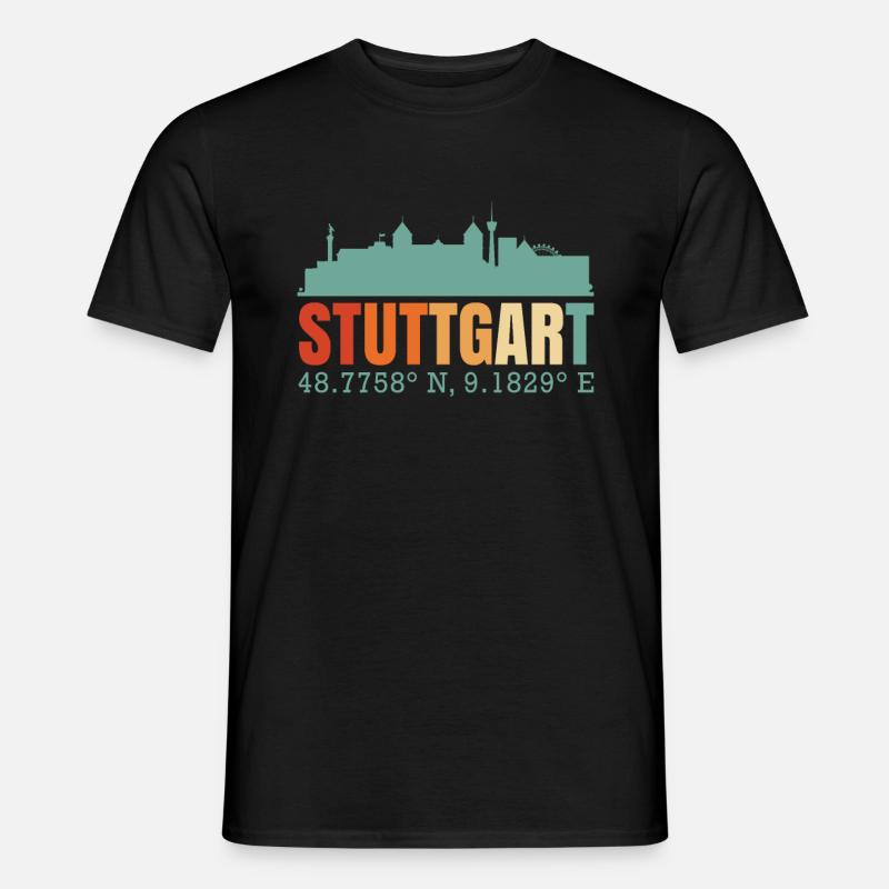 Stuttgart Skyline - Männer T-Shirt - Schwarz