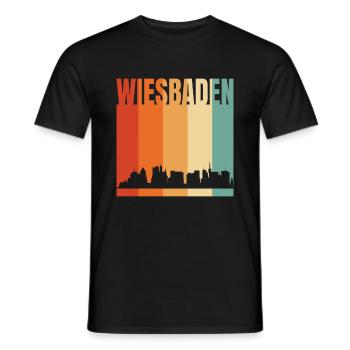 Wiesbaden Skyline - Men's T-Shirt - black - Front - AI Model Male 178 light (178cm)