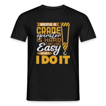 Crane operator crane gift - Men's T-Shirt - black - Front - AI Model Male 178 light (178cm)