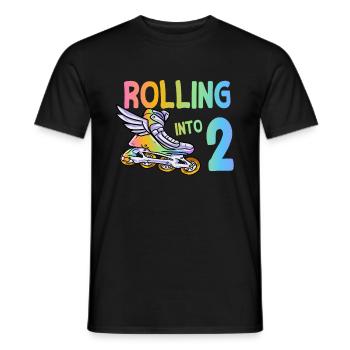 2nd birthday inline skating - Men's T-Shirt - black - Front - AI Model Male 178 light (178cm)