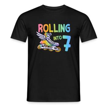 6e anniversaire Patinage en ligne - T-shirt homme - noir - Devant - AI Model Male 178 light (178cm)