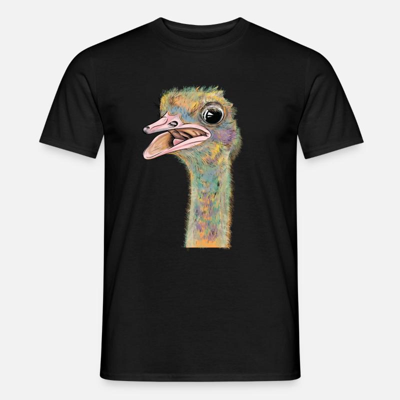 Strauß Emu Geschenk - Männer T-Shirt - Schwarz
