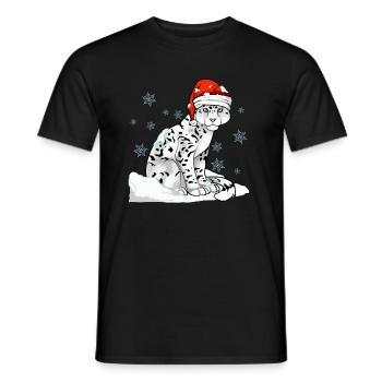 Schneeleopard - Männer T-Shirt - Schwarz - Vorne - AI Model Male 178 light (178cm)