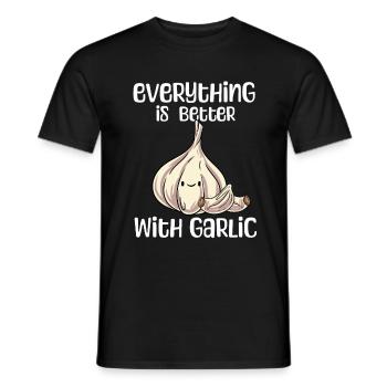 Knoblauch Knoblauchbrot Geschenk - Männer T-Shirt - Schwarz - Vorne - AI Model Male 178 light (178cm)