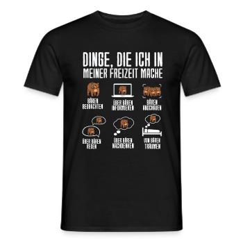 Dinge Die Ich In Meiner Freizeit Mache Bären - Männer T-Shirt - Schwarz - Vorne - AI Model Male 178 light (178cm)