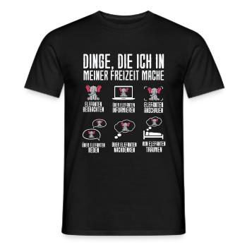 Dinge Die Ich In Meiner Freizeit Mache Elefanten - Männer T-Shirt - Schwarz - Vorne - AI Model Male 178 light (178cm)