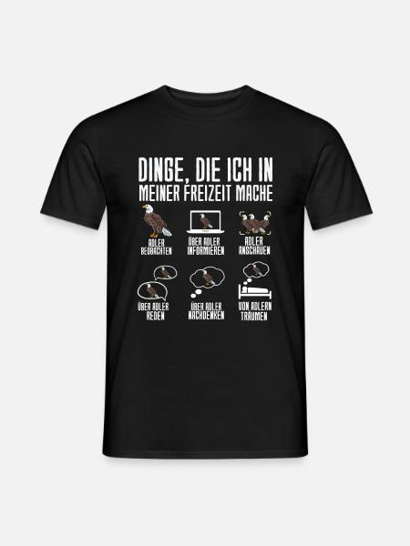 Dinge Die Ich In Meiner Freizeit Mache Adler - Männer T-Shirt - Schwarz