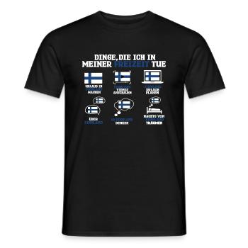 Dinge Die Ich In Meiner Freizeit Mache Finnland - Männer T-Shirt - Schwarz - Vorne - AI Model Male 178 light (178cm)