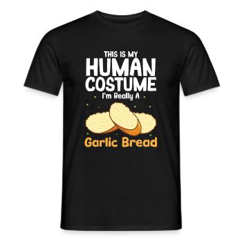 Garlic Garlic Bread Food Gift - Men's T-Shirt - black - Front - AI Model Male 178 light (178cm)