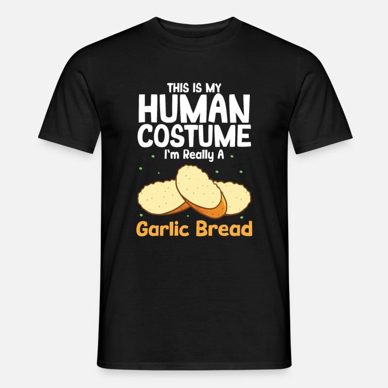 Knoblauch Knoblauchbrot Essen Geschenk - Männer T-Shirt - Schwarz